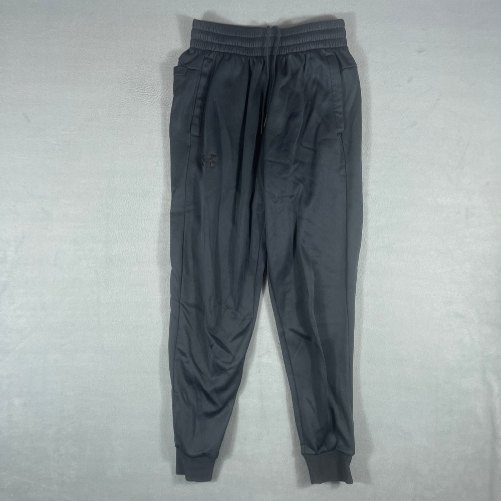 Under Armour Mens Jogger Pants SM/P/CH Black Loose Fit Fleece Lined Tapered Leg